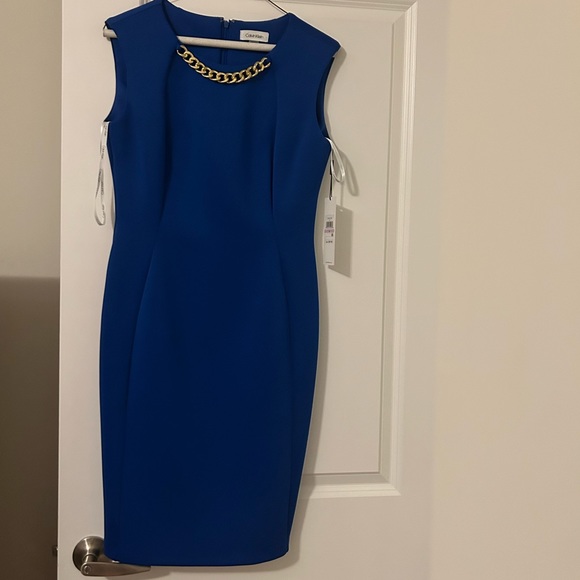 Calvin Klein Women's Sleeveless Sheath with Chain Necklace Dress - Brand New - Picture 3 of 4